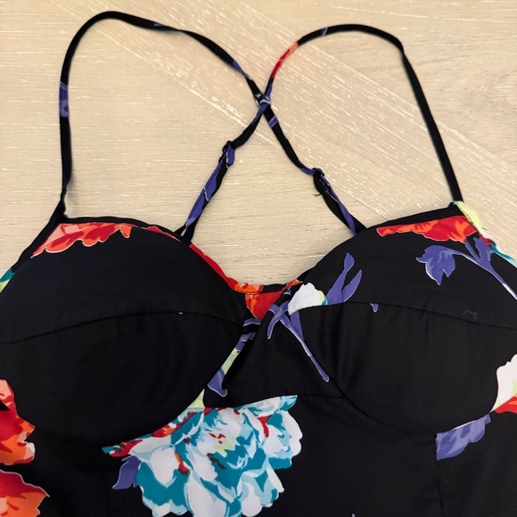 American Eagle Outfitters Red, Purple, Black and White Mini Dress with pockets - Picture 3 of 6